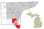 Wayne County Michigan Incorporated and Unincorporated areas Brownstown Township highlighted